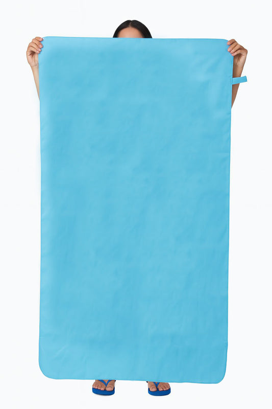 Toalla De Microfibra Secado Rápido 165x100cm Azul Celeste