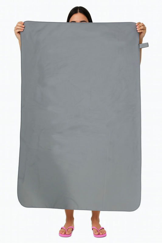Toalla De Microfibra Secado Rápido 130x80cm Gris