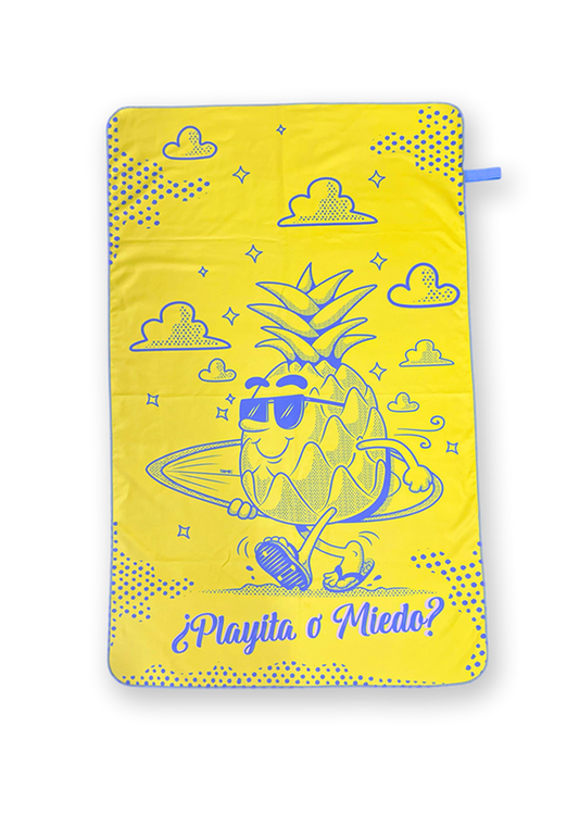 Toallas De Microfibra Estampadas 130x80cm Playita o Miedo Amarilla