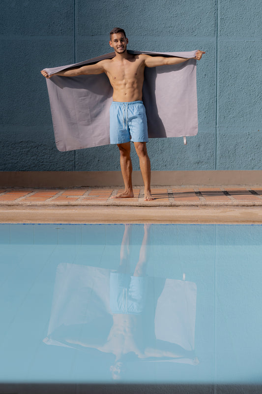 Toalla De Microfibra Secado Rápido 130x80cm Gris