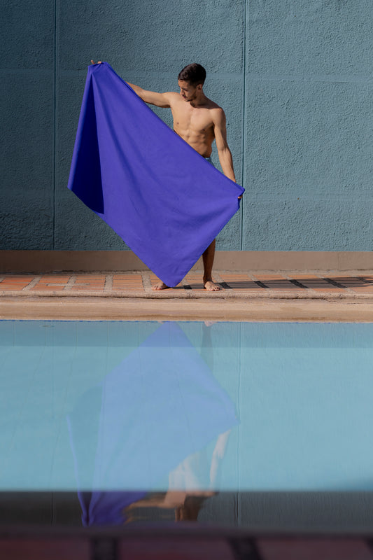 Toalla De Microfibra Secado Rápido 130x80cm Azul Oscuro