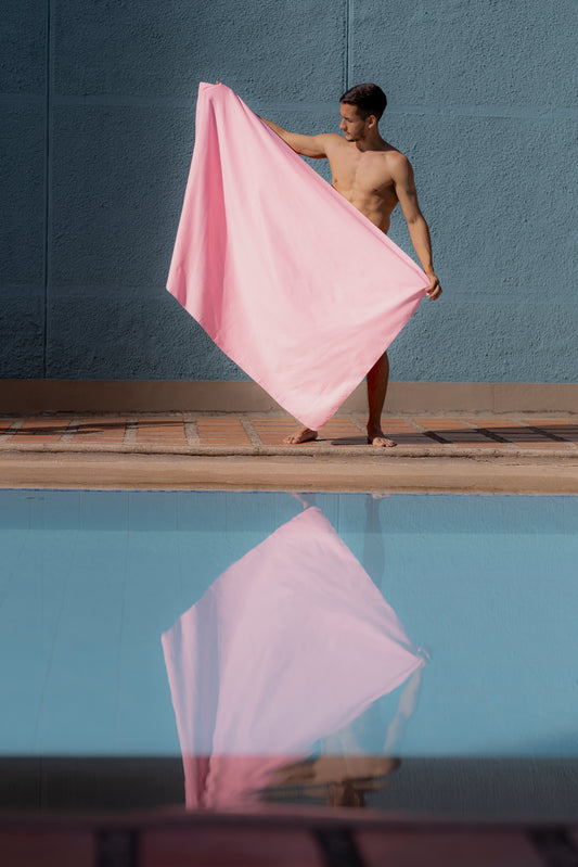 Toalla De Microfibra Secado Rápido 130x80cm Rosada